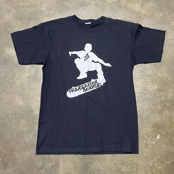 Vintage Y2k Tranzaxtion Board Black Skateboarding T-Shirt - Picture 1 of 3